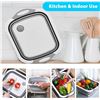 Image 7 : 2 Collapsible Multi-Function Cutting Boards with Built-In Strainer/Storage Basket - New