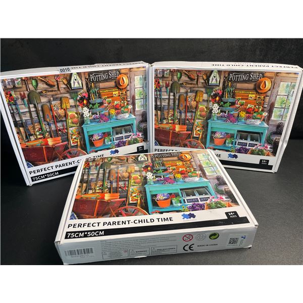 3 "Potting Shed" 1000PC Jigsaw Puzzles for Adults - Large 75cm x 50cm Size - New