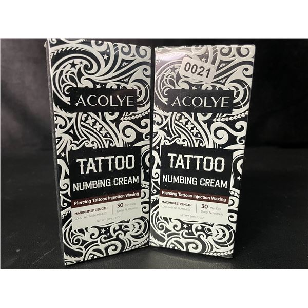 2 Boxes of Acolye Tattoo Numbing Creams - Max Strength/Long-Lasting Numbness (60ml) - New Sealed