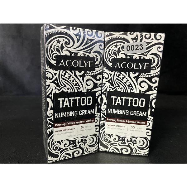 2 Boxes of Acolye Tattoo Numbing Creams - Max Strength/Long-Lasting Numbness (60ml) - New Sealed