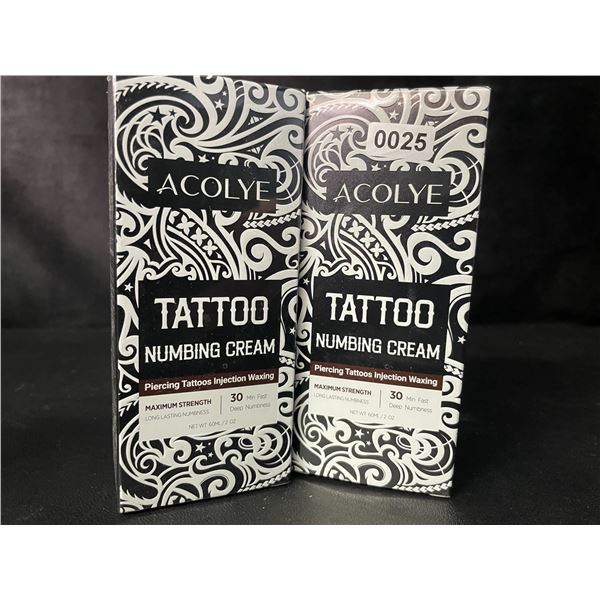2 Boxes of Acolye Tattoo Numbing Creams - Max Strength/Long-Lasting Numbness (60ml) - New Sealed