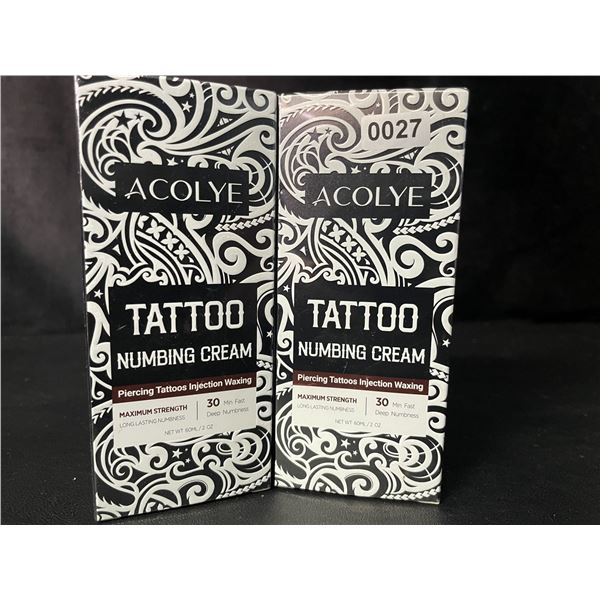2 Boxes of Acolye Tattoo Numbing Creams - Max Strength/Long-Lasting Numbness (60ml) - New Sealed