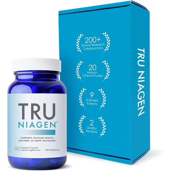 Tru Niagen NAD+ Supplement for Daily Cellular Health Support - 90 Capsules - New