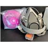 Image 3 : 1 Reusable Half-Face Respirator Mask with Filters for Protecting Against Dust/Fumes - New