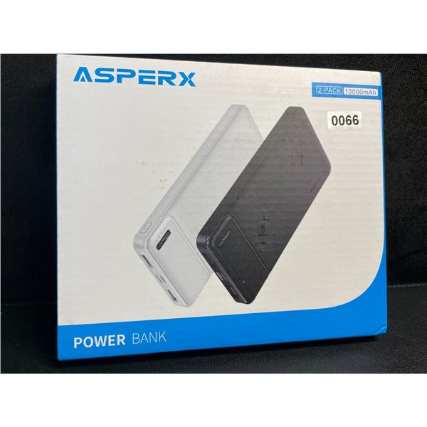 2-Pack of Asperx 10,000mAh Power Banks/Portable Chargers - Brand New