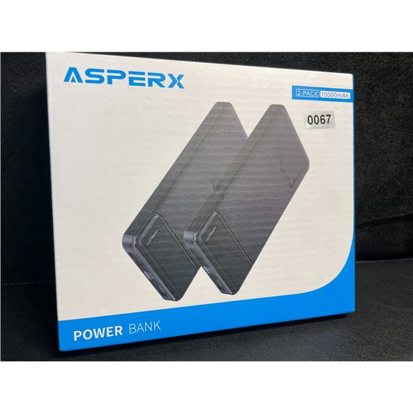2-Pack of Asperx 10,000mAh Power Banks/Portable Chargers - Brand New