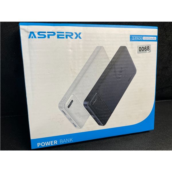 2-Pack of Asperx 10,000mAh Power Banks/Portable Chargers - Brand New