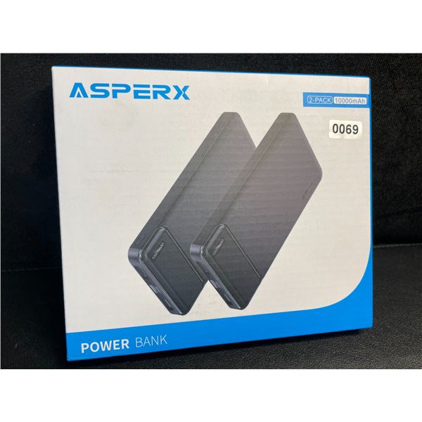 2-Pack of Asperx 10,000mAh Power Banks/Portable Chargers - Brand New