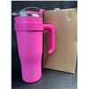 Image 1 : 1 Stacegeele 40oz Hot Pink Double-Wall Vacuum Insulated Tumbler Mug w/ Handle - New