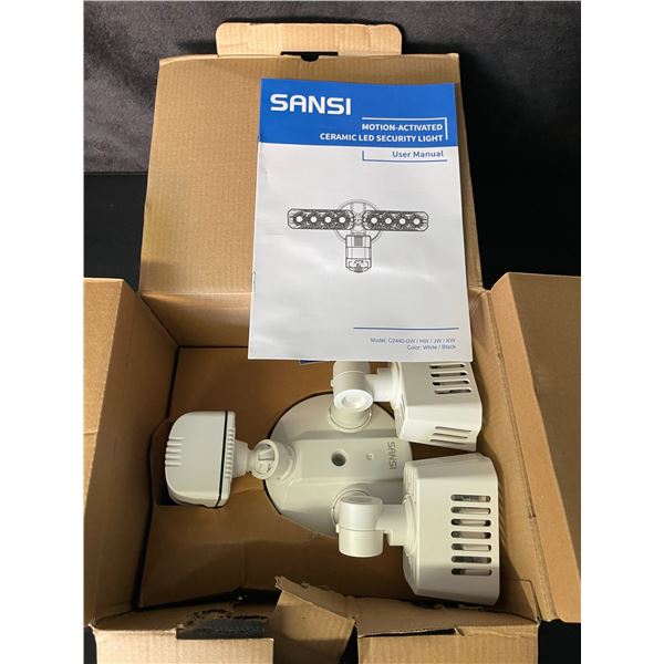 1 Sansi Motion-Activated LED Security Light; Dusk to Dawn Security Light - New (Dmg Box)