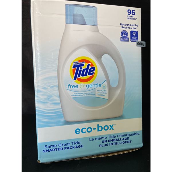 1 Tide Ultra Concentrated Free & Gentle Eco-Box Liquid Laundry Detergent - 3.1L/96 Loads - New