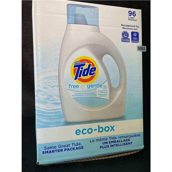 1 Tide Ultra Concentrated Free & Gentle Eco-Box Liquid Laundry Detergent - 3.1L/96 Loads - New