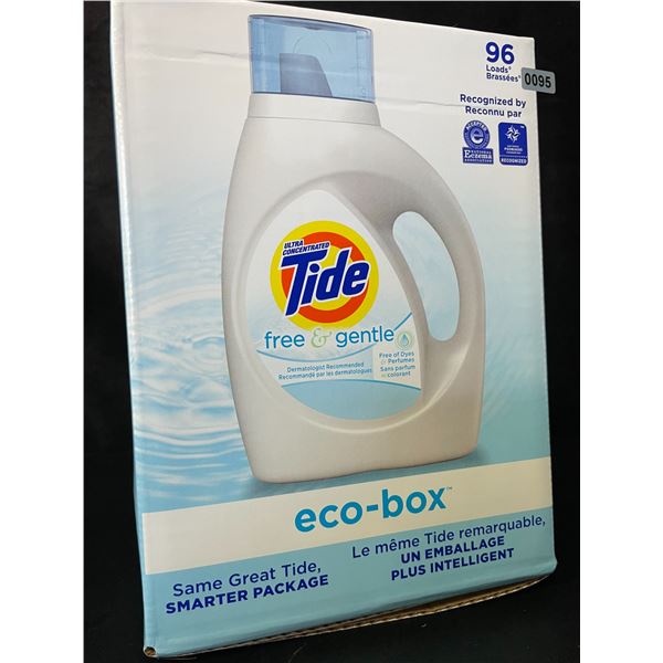 1 Tide Ultra Concentrated Free & Gentle Eco-Box Liquid Laundry Detergent - 3.1L/96 Loads - New