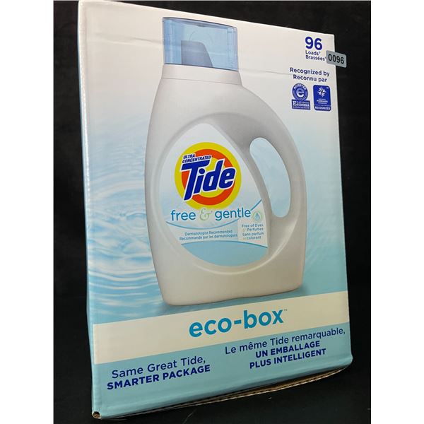 1 Tide Ultra Concentrated Free & Gentle Eco-Box Liquid Laundry Detergent - 3.1L/96 Loads - New