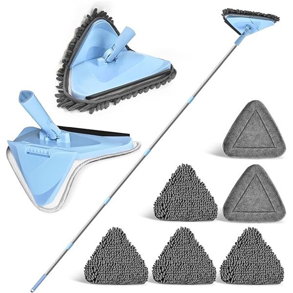 1 NEWE Long-Handled Wall Cleaning Mop - 80" Handle with Replacement Pads - New