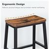Image 5 : Hoobro Set of 2 Bar Stools/Bar Chairs with Footrests - Rustic Brown/Black - New in Box