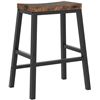 Image 6 : Hoobro Set of 2 Bar Stools/Bar Chairs with Footrests - Rustic Brown/Black - New in Box