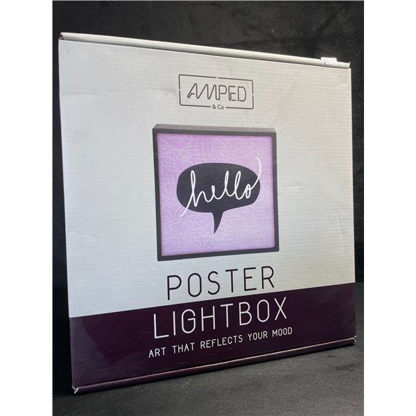 1 Amped&Co. LED Poster Light Box w/ 10 Removable Posters/Art that Reflects Your Mood - New