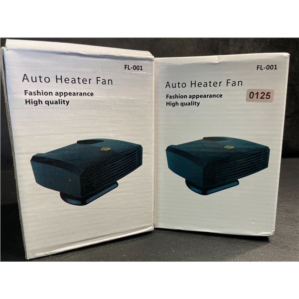 2 Auto Heater Fans/Portable Car Heaters (12V) Great for Defrosting/Defogging Vehicles - New