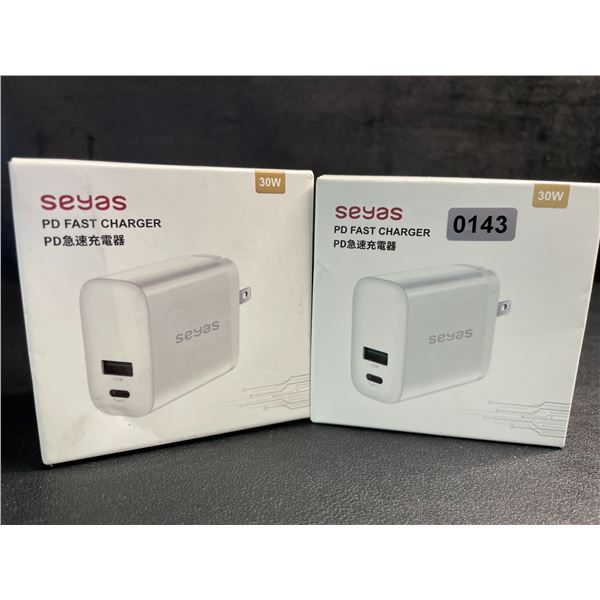 2 Seyas 30W PD Fast Charging Blocks - USB-C & USB-A Port - New