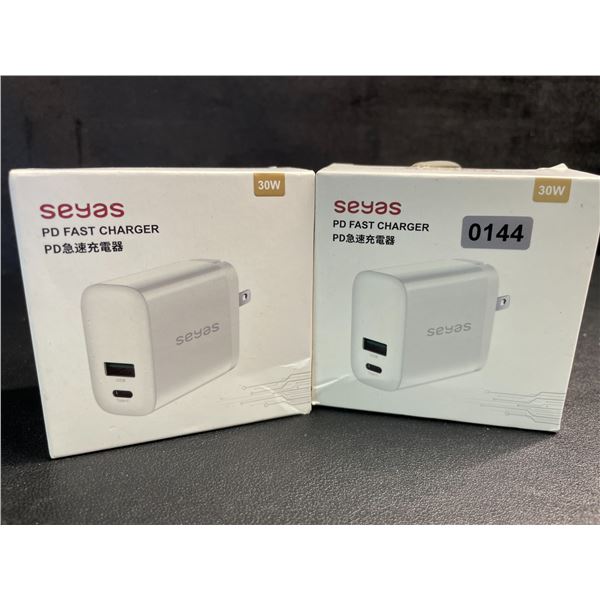 2 Seyas 30W PD Fast Charging Blocks - USB-C & USB-A Port - New