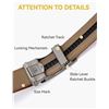 Image 3 : 2 Chaoren Men's Tan Leather Ratcheting Belts - For 32" to 38" Waist Size - New in Box