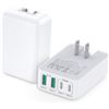 Image 1 : 2-Pack of Flat USB-C Fast 40W Wall Chargers (4-Port) Slim Type Charging Blocks - New