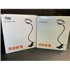 Image 1 : 2 LED Flexible Clamp-On Desk Lamps/Lights - USB-Powered - Brand New