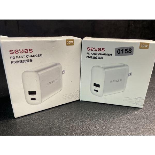 2 Seyas 30W PD Fast Charging Blocks - USB-C & USB-A Port - New