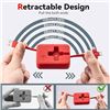 Image 6 : 4-Pack of Retractable Multi-Charge Cables with USB-C/Micro USB/Lightning Cable - New