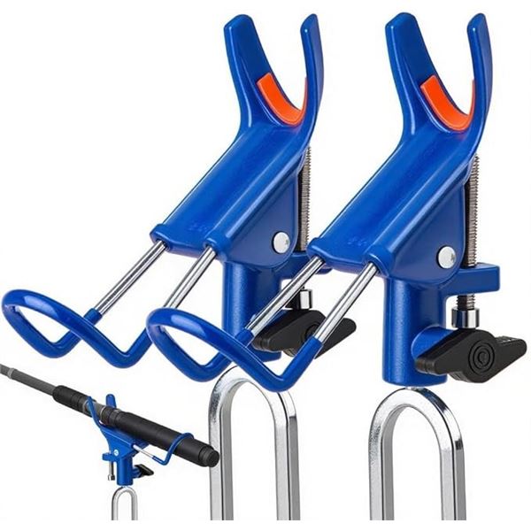 2-Pack of Fishing Rod Holders for Ground; Portable Rust-Proof Pole Stands for Bank Fishing - New