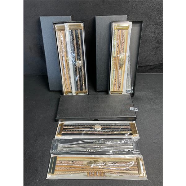 3 3PC Leather Cuff Bracelet Sets for Women (3 Bracelets Each/9 Total) - New