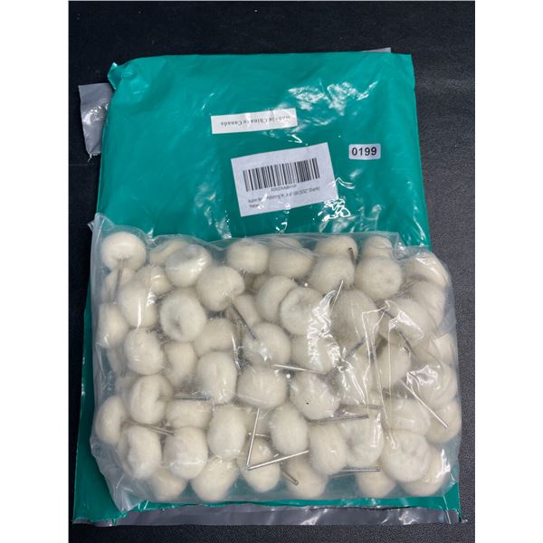 Pack of 100 Wool Polishing Bits - 3/32" Shank - For Rotary Tools - New