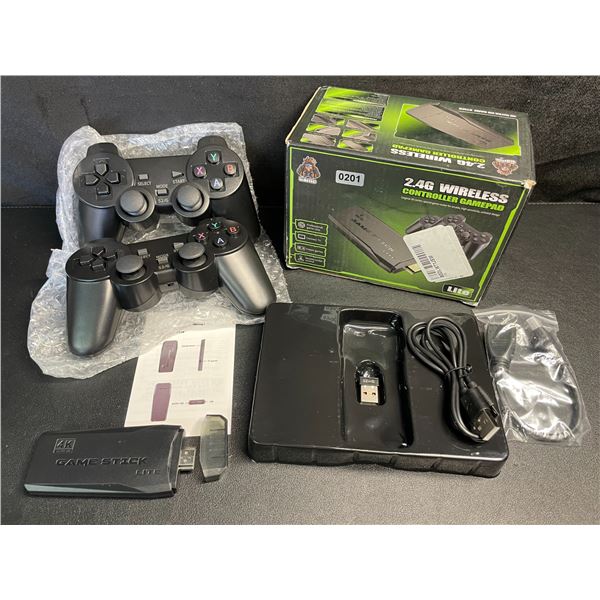 1 Wireless Plug & Play Retro Game Stick with Built-In Games/Emulators; Includes 2 Controllers - New