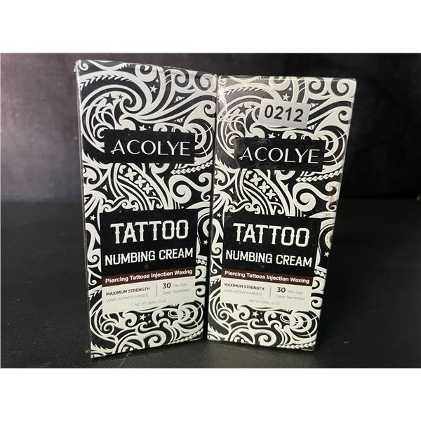 2 Boxes of Acolye Tattoo Numbing Creams - Max Strength/Long-Lasting Numbness (60ml) - New Sealed
