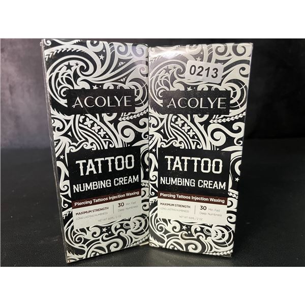 2 Boxes of Acolye Tattoo Numbing Creams - Max Strength/Long-Lasting Numbness (60ml) - New Sealed