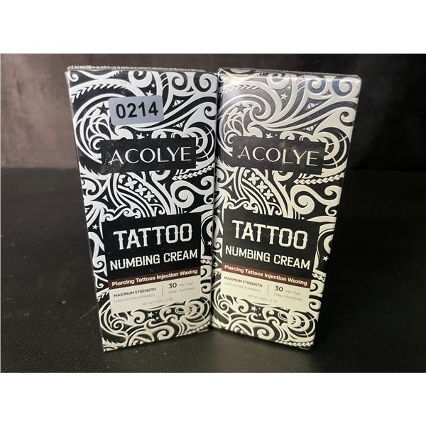 2 Boxes of Acolye Tattoo Numbing Creams - Max Strength/Long-Lasting Numbness (60ml) - New Sealed