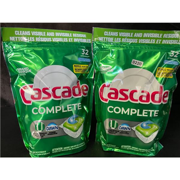 2 Bags of Cascade Complete Fresh Scent w/ Dawn Dishwasher Pods (32 Pods Each) - New