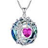 Image 1 : 1 Tree of Life Necklace for Women - 925 Sterling Silver w/ Crystal Birthstone Pendant - Brand New!