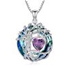 Image 1 : 1 Tree of Life Necklace for Women - 925 Sterling Silver w/ Crystal Birthstone Pendant - Brand New!