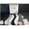Image 1 : 6-Pairs of Pembrook Diabetic Socks (1/4 Length) Designed for People with Diabetes, Edema, etc. New