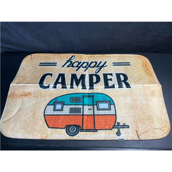 1 Happy Camper Non-Slip Absorbent Bath Mat - 24" x 16" Size - New