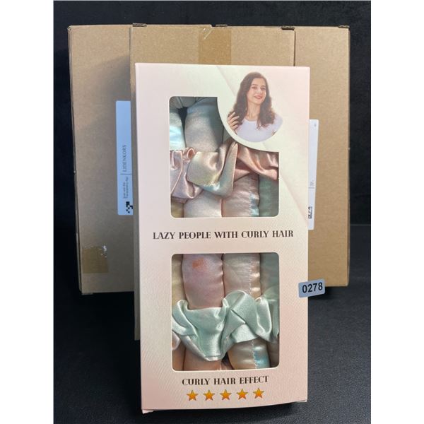 3 Boxes of Satin Heatless Hair Curler Rollers/No-Heat Hair Curlers for Overnight - New