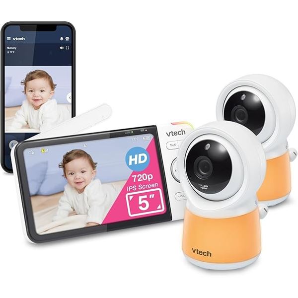 1 Vtech Fixed Position 2 Camera Smart High-Definition Video Baby Monitor - NEW SEALED!
