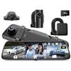 Image 1 : 1 Mirror Dash Cam; 12" Rear View Mirror 4K Dash Cam/Full Touch-Screen; 64GB Card - New Sealed!