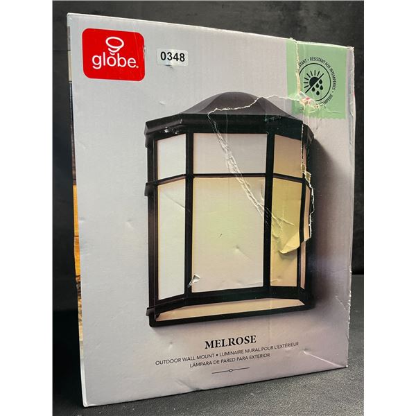 1 Globe Melrose Outdoor Wall Sconce Light (9.6" x 7.6") - New (Dmg Box)