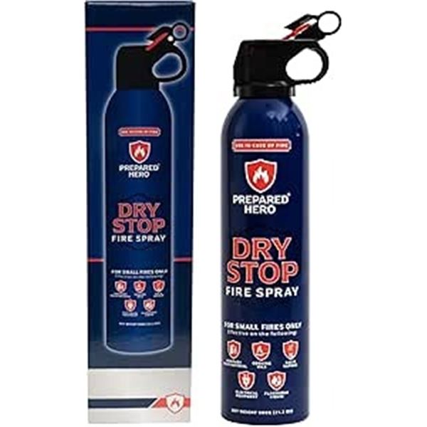 1 Dry Stop Fire Spray by Prepared Hero; Portable Fire Extinguisher (21.2 oz) - Easy to Use - New