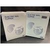 Image 2 : 2 Electric Nail Clippers with Built-In Light - Rechargeable Nail Cutters for Baby/Adults - New