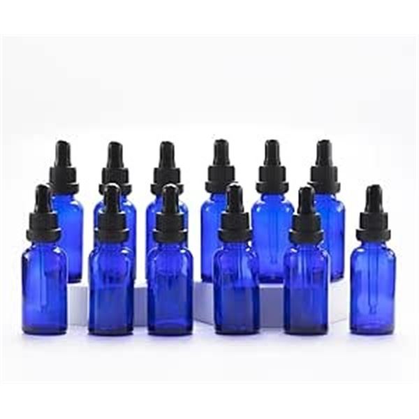 12-Pack of Yizkao 30mL Blue Glass Dropper Bottles - 1oz - New