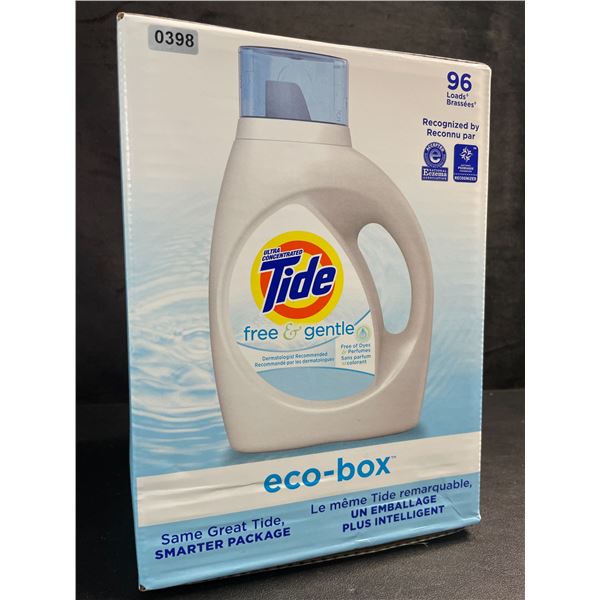 1 Tide Ultra Concentrated Free & Gentle Eco-Box Liquid Laundry Detergent - 3.1L/96 Loads - New